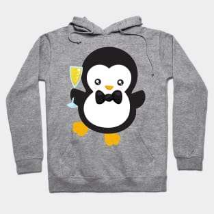 New Year Penguin, Penguin With Champagne, Party Hoodie